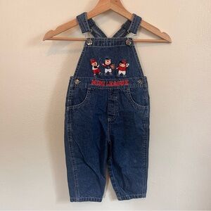 Vintage Embroidered Baseball‎ Boy Denim Cotton Overalls